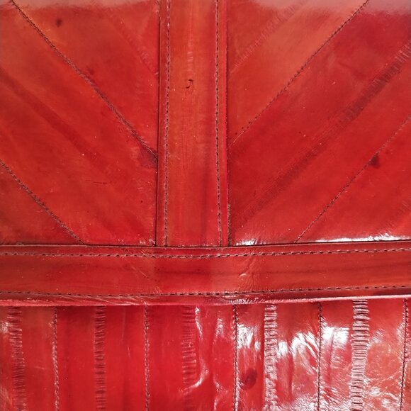 Vintage Genuine Eel Skin Crossbody Clutch Purse with Removable Strap - Picture 16 of 16